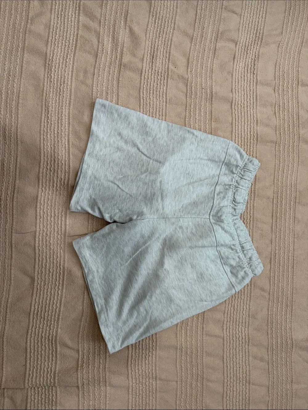 Zara Light Gray Knit Shorts with Elastic Waistband